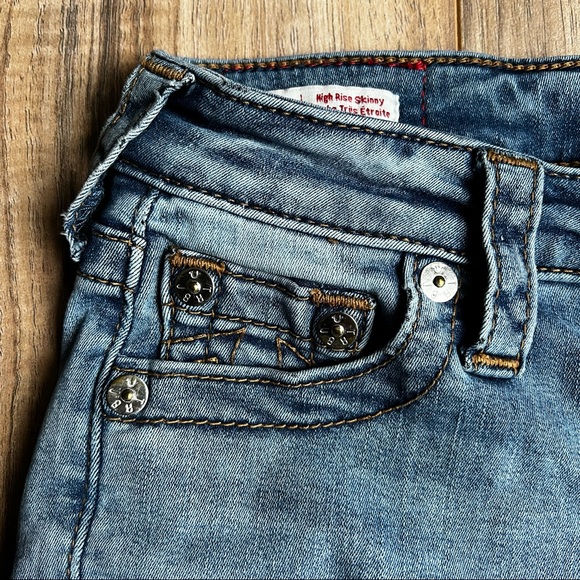 💯 True Religion Jennie CURVY High-Rise Skinny size 24 - Picture 2 of 13